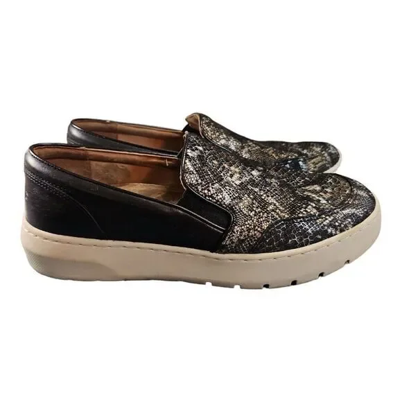 Vionic Dinora Boa Black Snake Print Leather Slip On Sneaker Size 8 - Picture 2 of 8